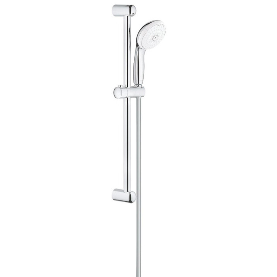 GROHE New Tempesta 100 Glijstangset - 60cm - ronde handdouche - 4 straalsoorten - gladde doucheslang - chroom/wit 27645001 afbeelding 1