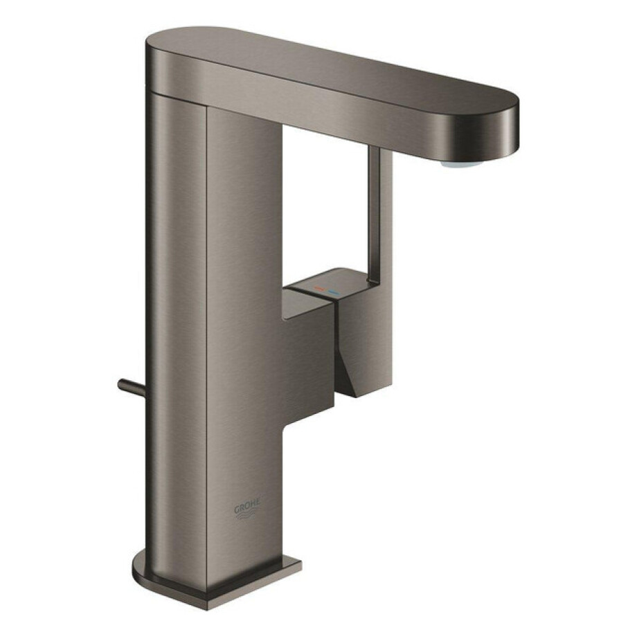 GROHE Plus waterbesparende wastafelkraan m-size met waste brushed hard graphite 23871AL3 afbeelding 1
