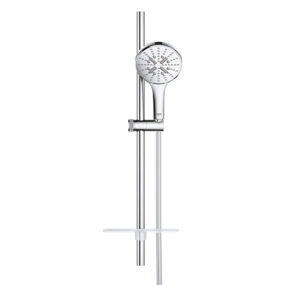 GROHE Rainshower SmartActive 130 Glijstangset - 60cm - ronde handdouche - 3 straalsoorten - gladde doucheslang - met zeepschaal - chroom 26575000 afbeelding 1
