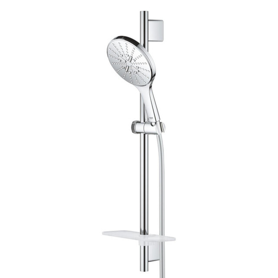 GROHE Rainshower Smartactive 150 Glijstangset - 60cm - ronde handdouche - 3 straalsoorten - gladde doucheslang - met zeepschaal - chroom 26592000 afbeelding 1