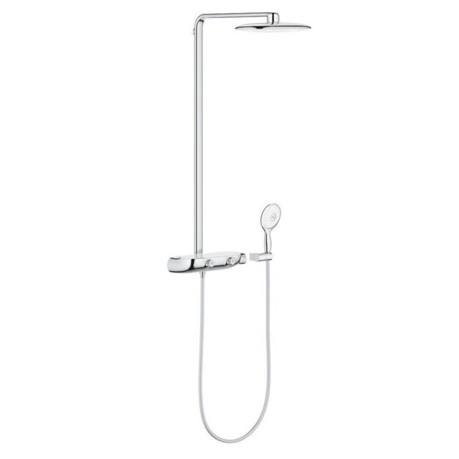 GROHE Rainshower SmartControl Regendoucheset Opbouw- hoofddouche 36cm - 2 functies - handdouche rond 13cm - chroom/wit 26361LS0 GROHE Rainshower SmartControl Regendoucheset Opbouw- hoofddouche 36cm - 2 functies - handdouche rond 13cm - chroom/wit 26361LS0 afbeelding 1