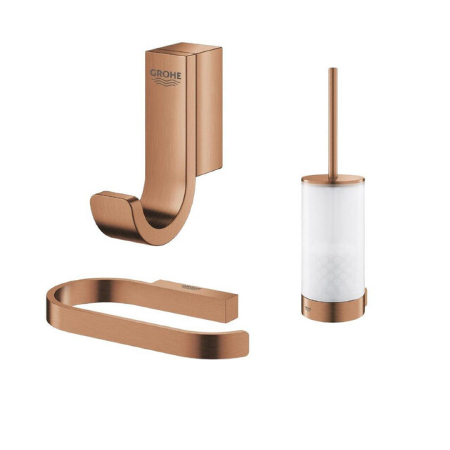 Grohe Selection Toiletaccessoires - closethouder - zonder klep - closetborstelset - handdoekhaak - warm sunset brushed (koper) SW444377/SW444236/SW444531 afbeelding 1