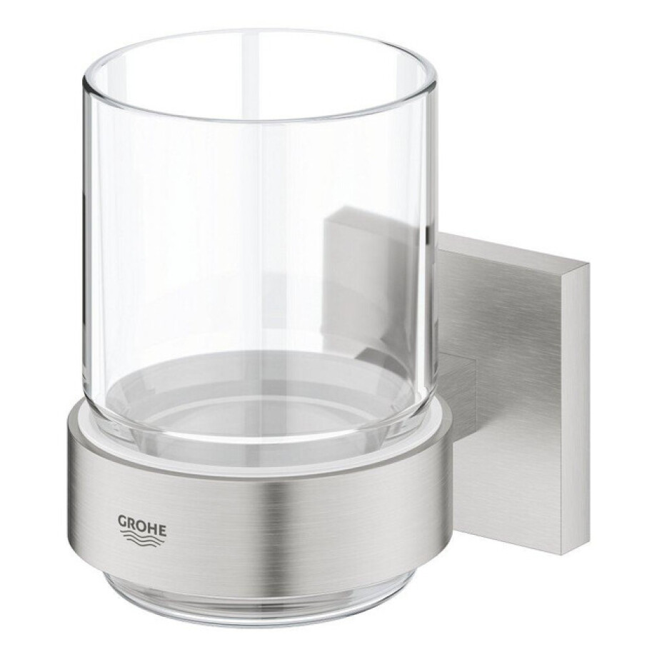 GROHE Start Cube Bekerhouder - 9.5x10.6x7.2cm - met glas - supersteel 41097dc0 afbeelding 1