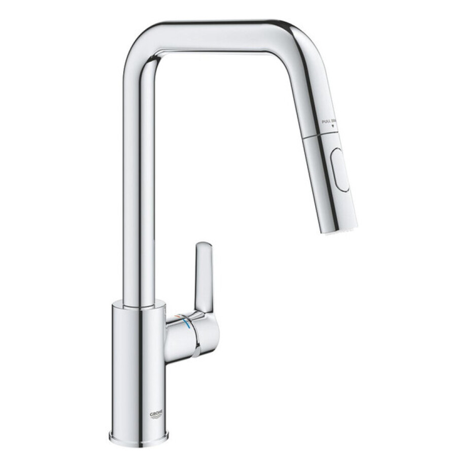 GROHE Start QuickFix Keukenkraan - met uittrekbare handdouche - met dual spray - voorsprong 22.1cm - chroom 30631000 GROHE Start QuickFix Keukenkraan - met uittrekbare handdouche - met dual spray - voorsprong 22.1cm - chroom 30631000 afbeelding 1