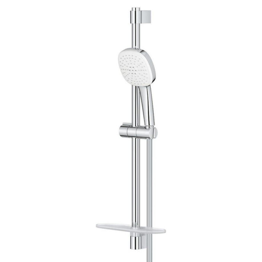 GROHE Tempesta 110 Cube Glijstangset - 60cm - vierkante handdouche - 2 straalsoorten - gladde doucheslang - met zeephouder - chroom 26907003 afbeelding 1
