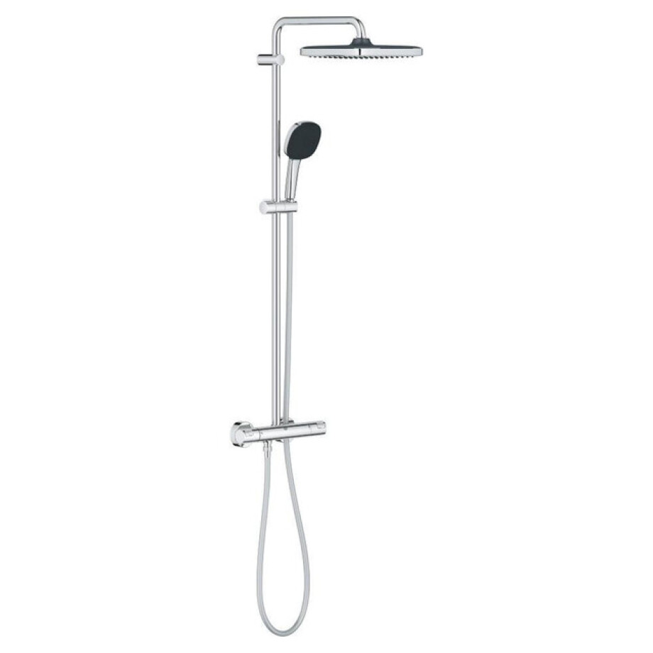 Grohe Vitalio Comfort 250 douchesysteem thermostatisch hoofddouche 1 straalsoort en handd. 2 straalsoorten chroom 26696001 afbeelding 1
