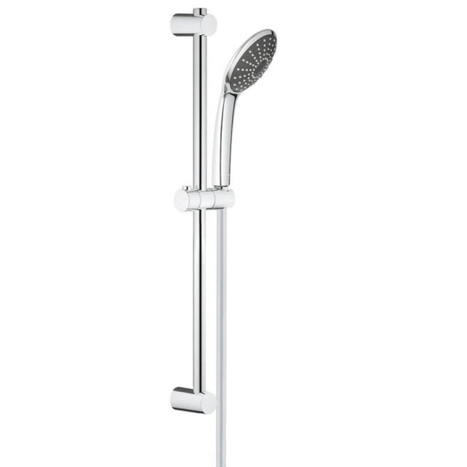 GROHE Vitalio Joy 110 Mono Glijstangset - 60cm - ronde handdouche - 1 straalsoort - gladde doucheslang - chroom/zwart 27322000 afbeelding 1