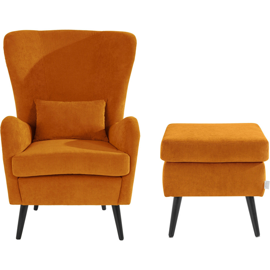 Guido Maria Kretschmer Home&Living Fauteuil Sallito Hocker, in veel stofkwaliteiten, ook in fluweelcord afbeelding 1