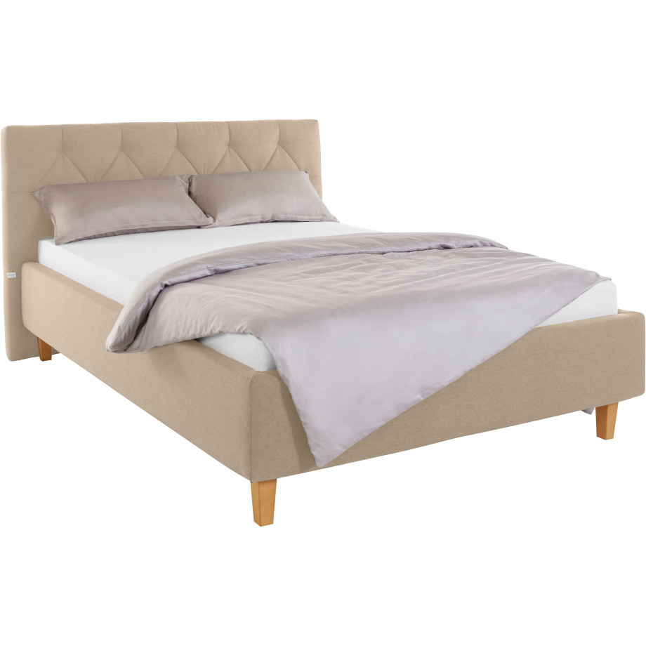 Guido Maria Kretschmer Home&Living Gestoffeerd bed Sunley 100 Kruisstiksel, hoofdbordhoogte 102 cm, zonder of met matras/lattenbodem afbeelding 1