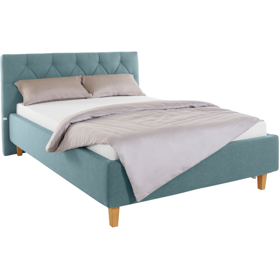 Guido Maria Kretschmer Home&Living Gestoffeerd bed Sunley 100 Kruisstiksel, hoofdbordhoogte 102 cm, zonder of met matras/lattenbodem afbeelding 1