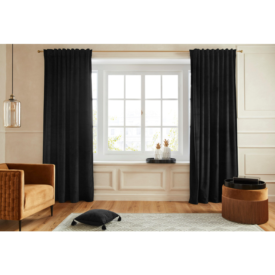 Guido Maria Kretschmer Home&Living Gordijn Fluweel ondoorzichtig, monochroom, fluweel look, basic (1 stuk) afbeelding 1