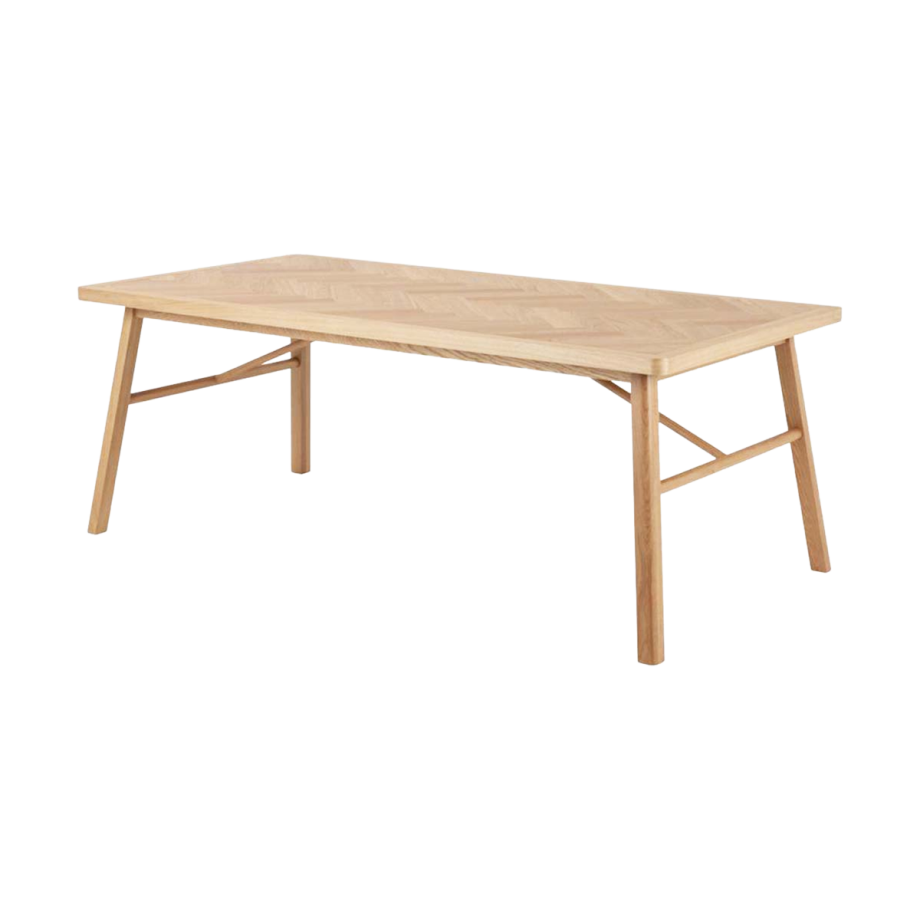 Gwen houten eettafel naturel visgraat - 200 x 100 cm afbeelding 1