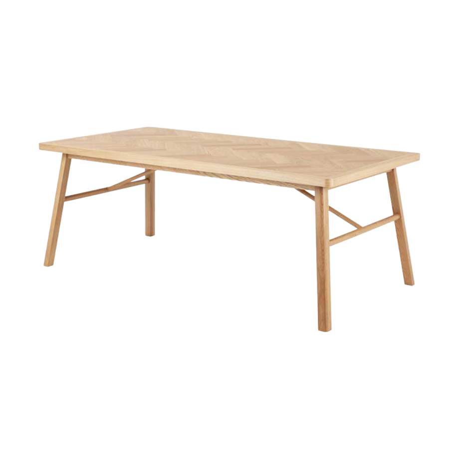 Gwen houten eettafel naturel visgraat - 200 x 100 cm Gwen houten eettafel naturel visgraat - 200 x 100 cm afbeelding 1