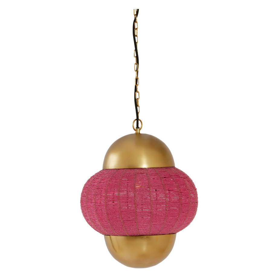 Light & Living Hanglamp 'Cetara' Kralen, 33cm, kleur Roze/Brons afbeelding 1