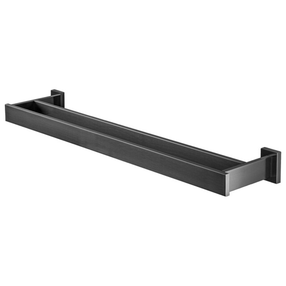 Haceka Edge Handdoekhouder - 60cm - dubbel - grafiet gunmetal 1208810 afbeelding 1