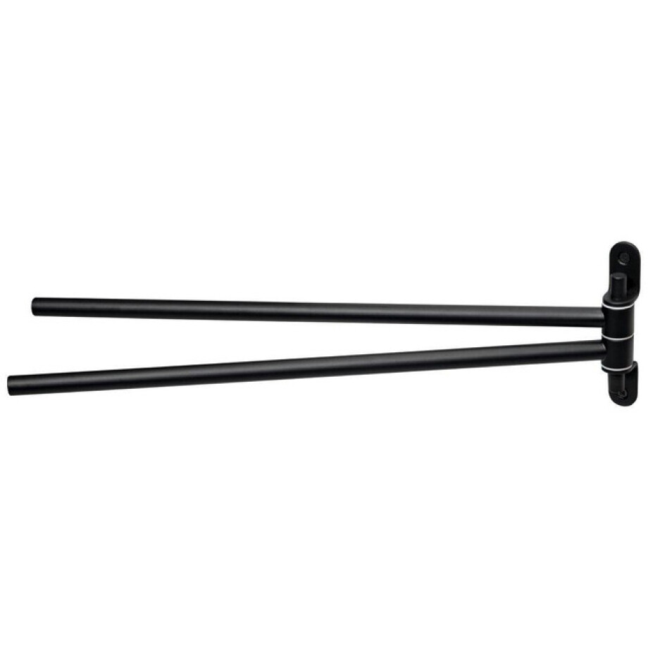 Haceka Ixi Dubbele Handdoekhouder Draaib. Mat Zwart RVS 39cm 1208565 afbeelding 1