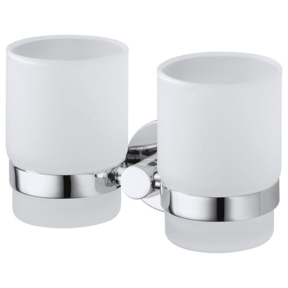 Haceka Kosmos Dubbele Bekerhouder - glas - chroom 1208552 afbeelding 1