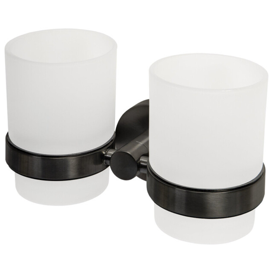 Haceka Kosmos Dubbele Bekerhouder - glas - gunmetal 1208734 afbeelding 1