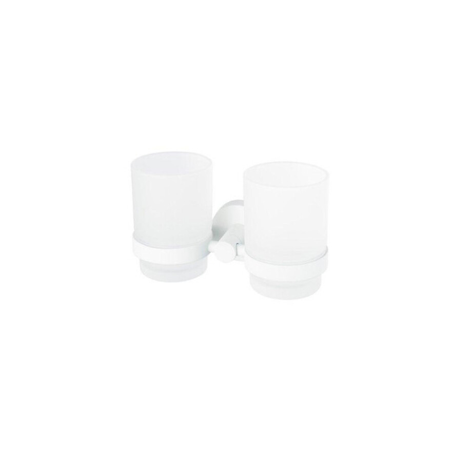 Haceka Kosmos Dubbele Bekerhouder - glas - mat wit 1208478 afbeelding 1