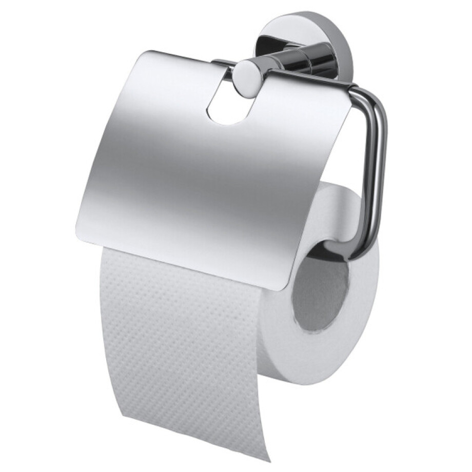 Haceka Kosmos Toiletrolhouder - met klep - chroom 1208522 afbeelding 1