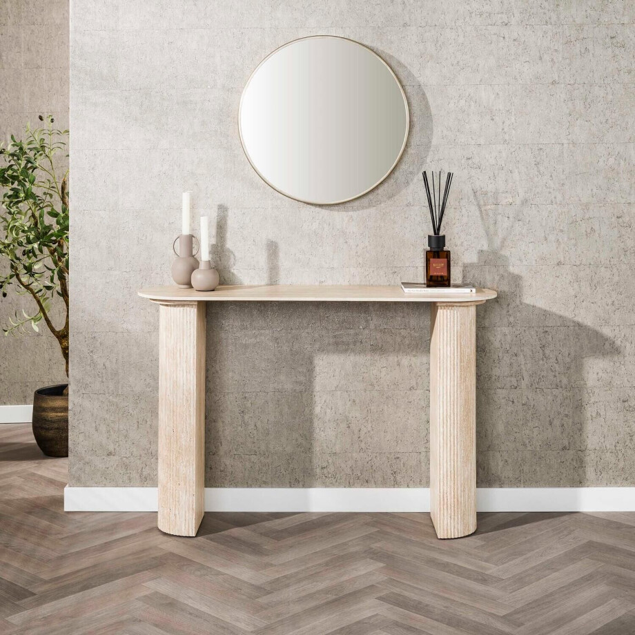 Haltafel / kaptafel Romano Arch 120 cm breed Keramiek travertin afbeelding 1