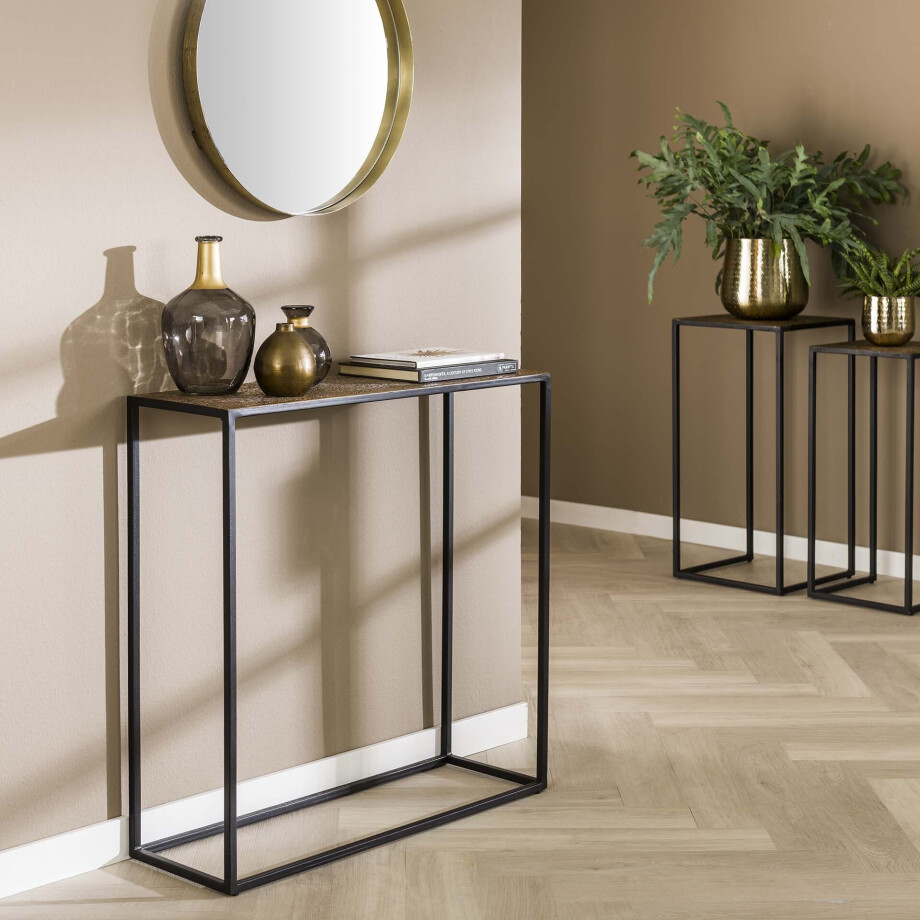 Haltafel / Wandtafel iron metallic brons goud met zwart afbeelding 1
