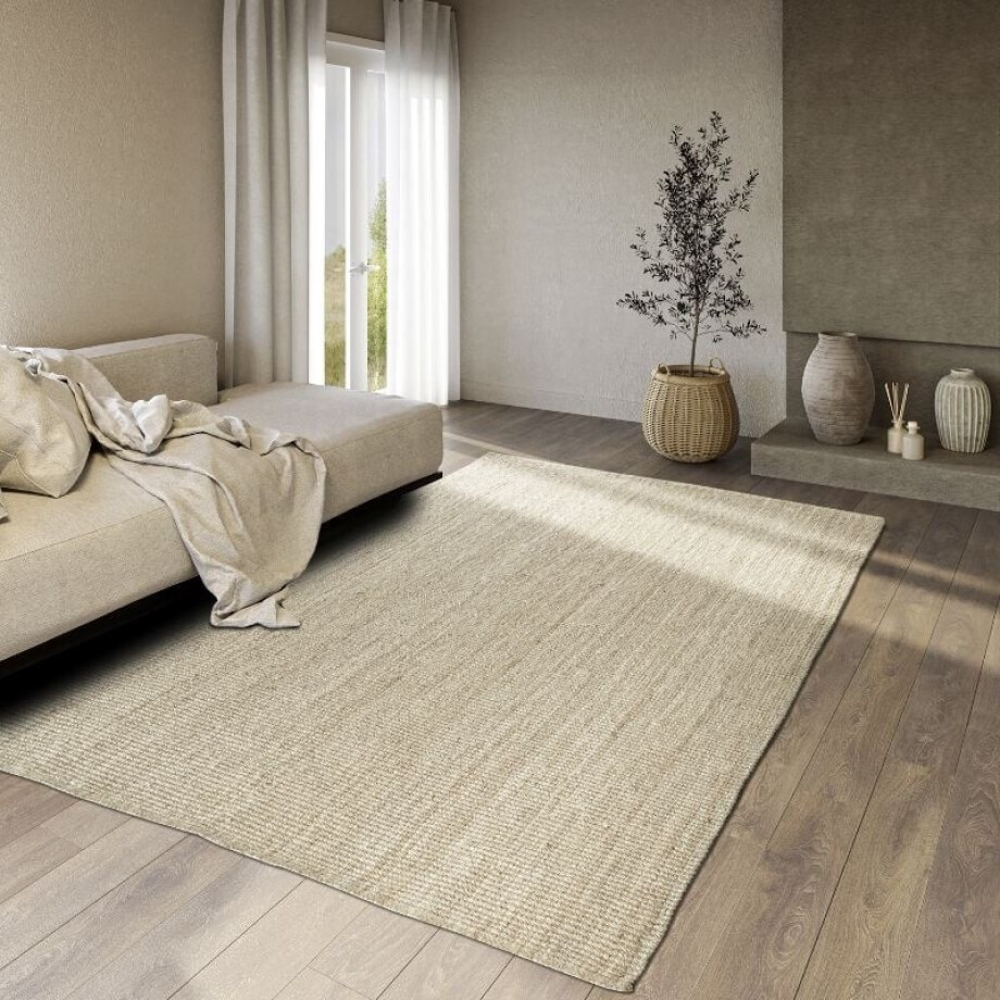 Handgeweven Jute Vloerkleed Rosalie - Creme 200x80cm - Jute - Dekbed-Discounter.nl Handgeweven Jute Vloerkleed Rosalie - Creme 200x80cm - Jute - Dekbed-Discounter.nl afbeelding 1