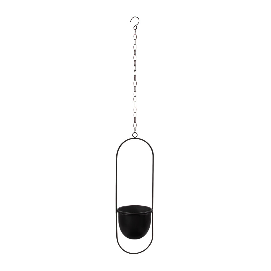 QUVIO Bloempot hangend - Langwerpig frame - Zwart afbeelding 1