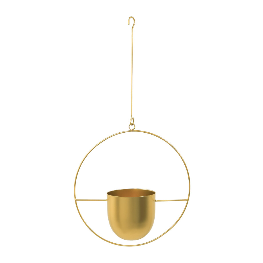 QUVIO Bloempot hangend - Metaal - Goud afbeelding 1