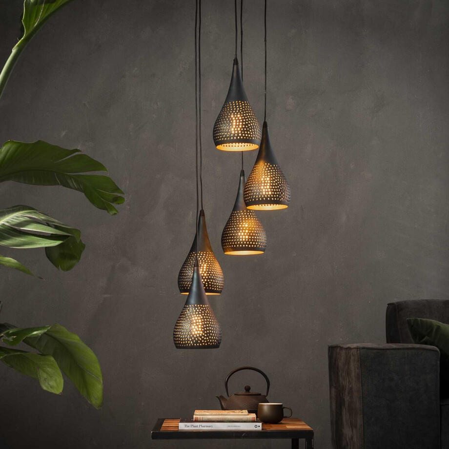 Hanglamp 5xØ15 getrapt punch afbeelding 1