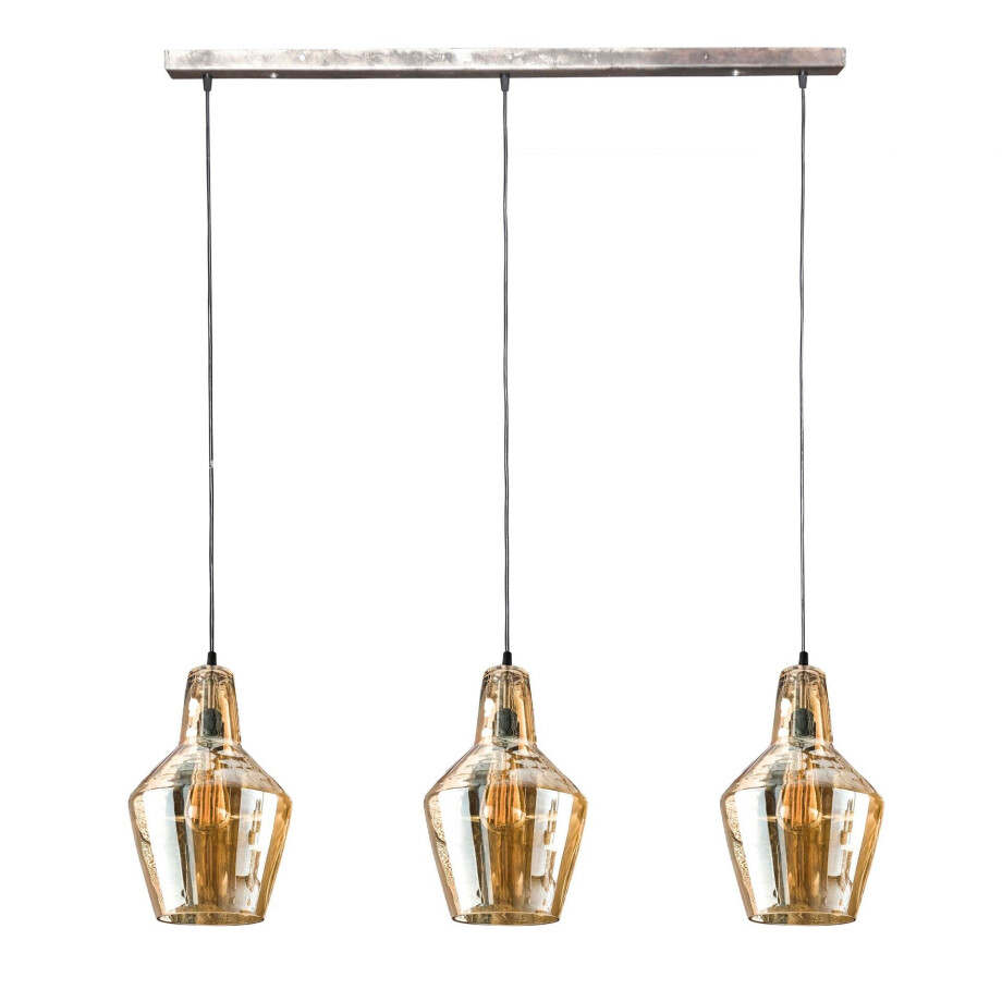 Hanglamp Amber 112 cm breed in brons antiek Hanglamp Amber 112 cm breed in brons antiek afbeelding