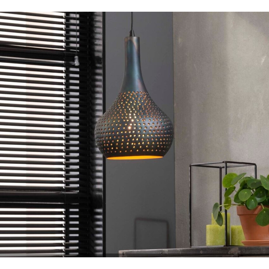 Hanglamp Fee 1LxØ25 in zwart bruin Hanglamp Fee 1LxØ25 in zwart bruin afbeelding 1