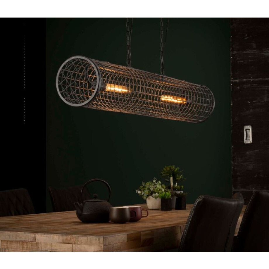 Hanglamp kooi 121 cm breed in slate grijs afbeelding 1