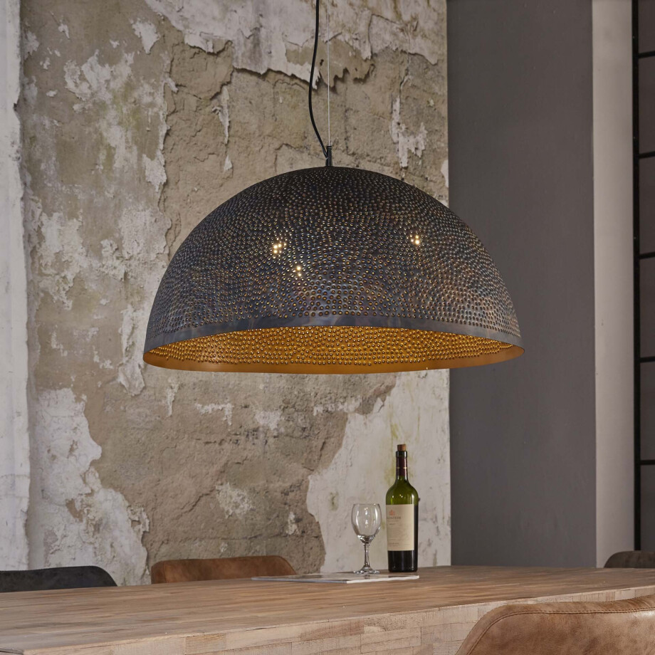 Hanglamp Murray 1 kap zwart bruin afbeelding 1