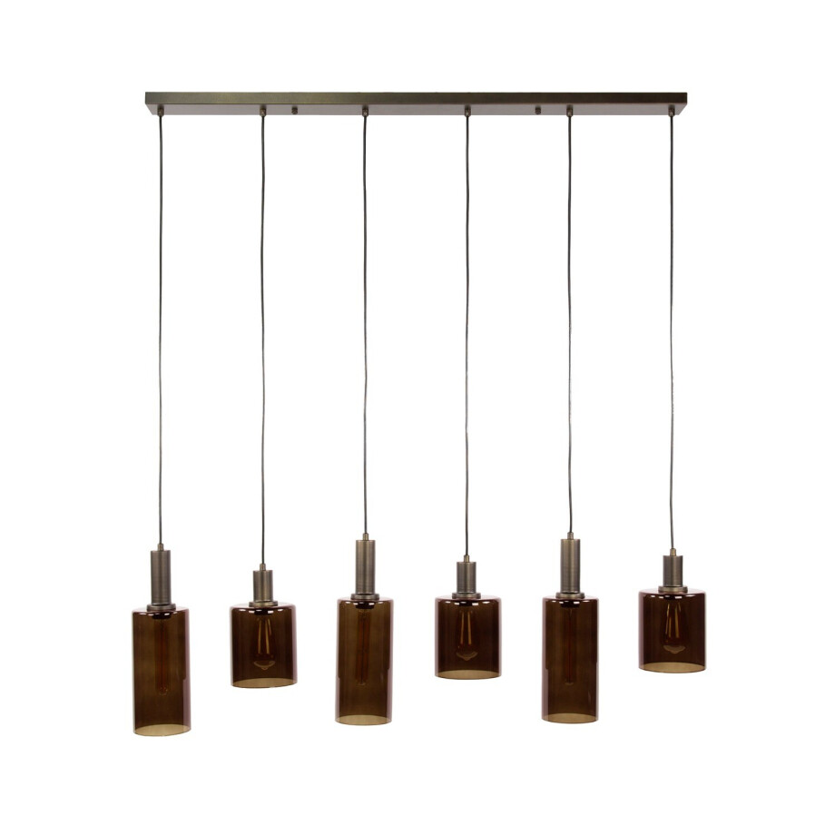 Hanglamp Sepiora 6 lichts bruin afbeelding 1