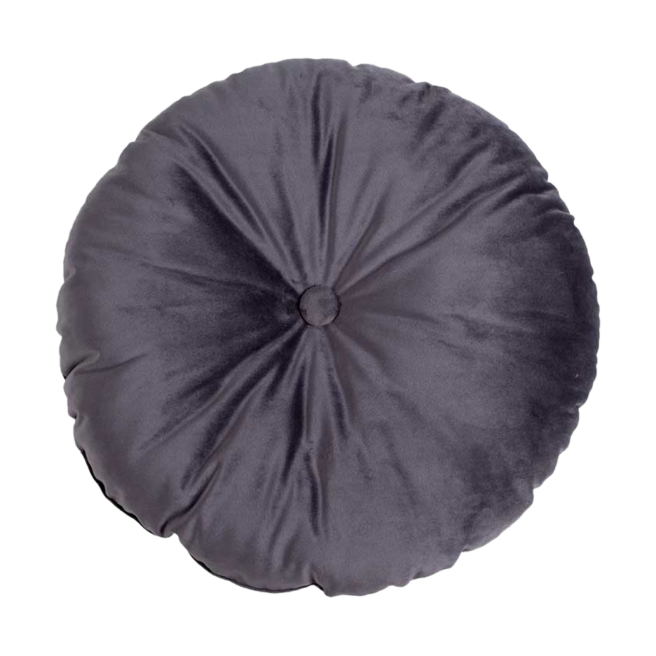 Hannah ronde sierkussen velvet grijs - Ø 45 cm Hannah ronde sierkussen velvet grijs - Ø 45 cm afbeelding 1
