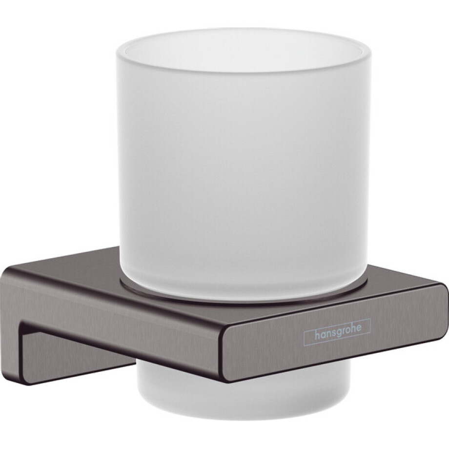 Hansgrohe Addstoris glashouder met glas brushed black chroom 41749340 afbeelding 1