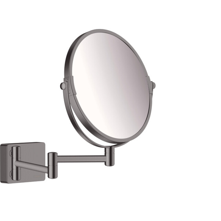 Hansgrohe Addstoris make-up spiegel 3x vergroting brushed black chroom 41791340 afbeelding 1
