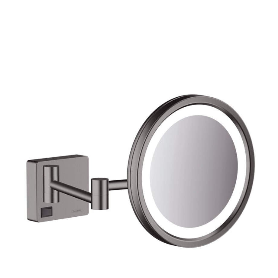 Hansgrohe Addstoris make-up spiegel led 1x vergr. brushed black chroom 41790340 afbeelding 1