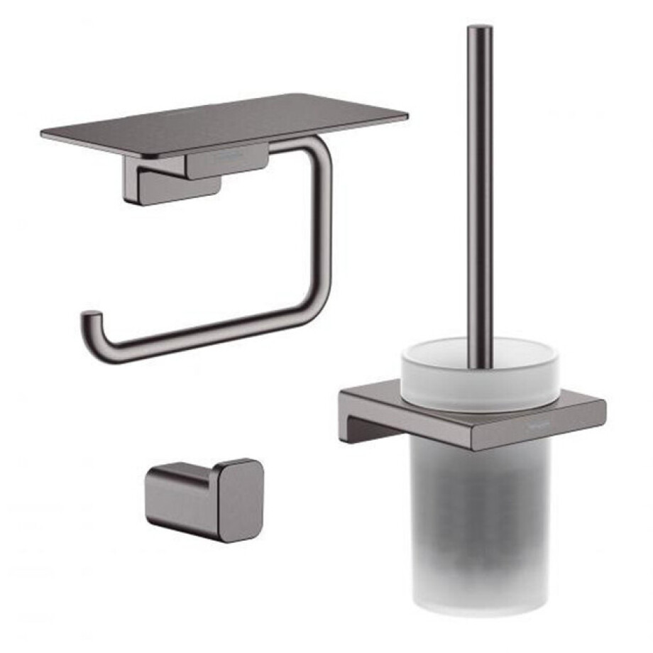Hansgrohe Addstoris toiletaccessoireset - driedelig - Brushed black chroom SW651212/SW651127/SW651682 Hansgrohe Addstoris toiletaccessoireset - driedelig - Brushed black chroom SW651212/SW651127/SW651682 afbeelding 1