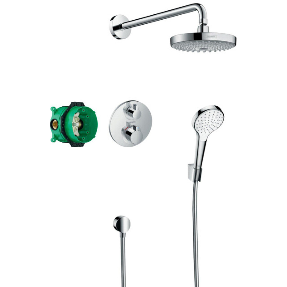 Hansgrohe Croma select s showerset compleet met ecostat s thermostaat chroom 27295000 Hansgrohe Croma select s showerset compleet met ecostat s thermostaat chroom 27295000 afbeelding 1