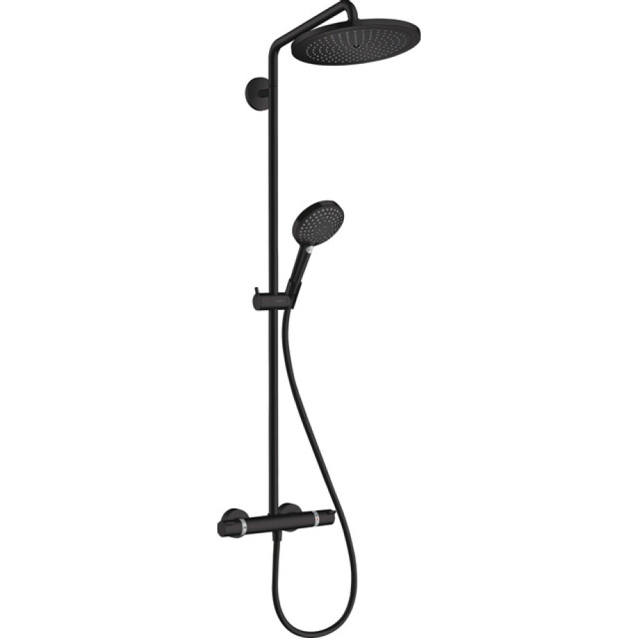 Hansgrohe Croma select Select Regendoucheset - thermostaat - air 1jet - croma 280 hoofddouche - handdouche 3 standen - mat zwart 26890670 afbeelding 1