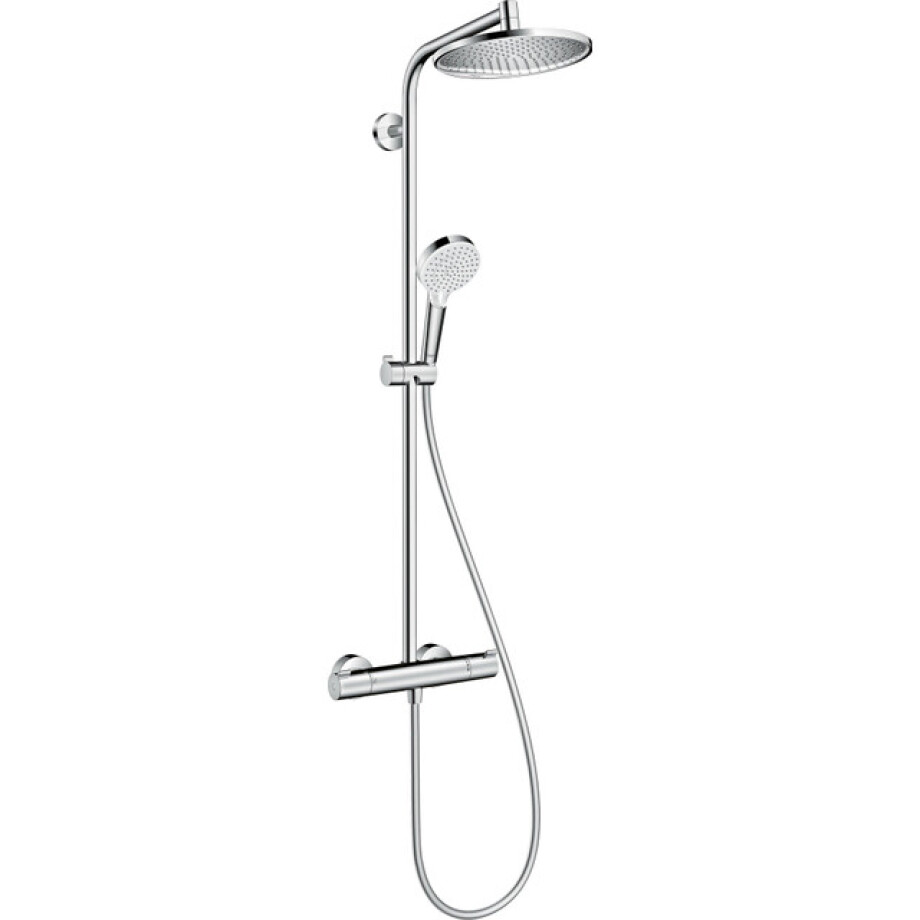 Hansgrohe Crometta s 240 1jet showerpipe met thermostaat ecosmart chroom 27268000 Hansgrohe Crometta s 240 1jet showerpipe met thermostaat ecosmart chroom 27268000 afbeelding 1
