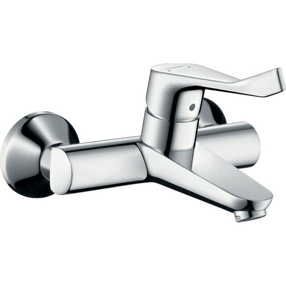 Hansgrohe Focus Care opbouw wandkraan met koppelingen met verlengde greep 12.1cm EcoSmart chroom 31913000 afbeelding 1
