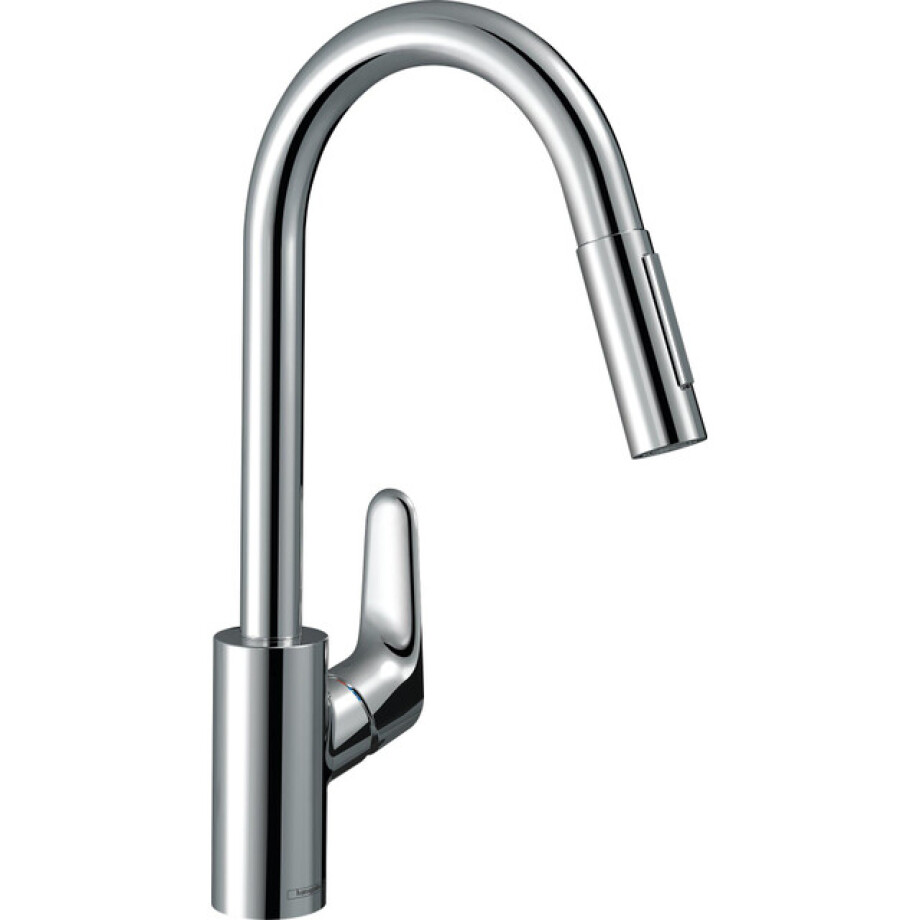 Hansgrohe Focus keukenkraan met uittrekbare vuistdouche chroom 31815000 afbeelding 1