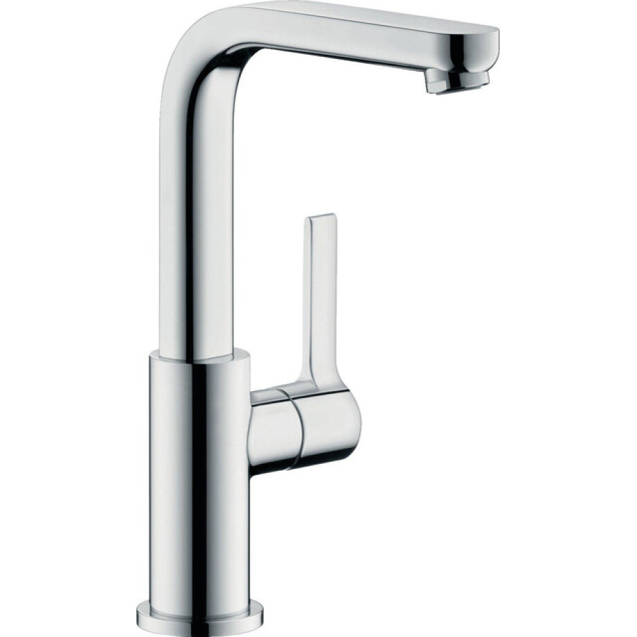 Hansgrohe Metris S wastafelkraan met hoge draaibare uitloop met klikwaste chroom 31161000 afbeelding 1
