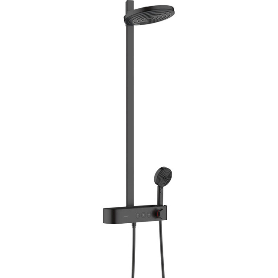 Hansgrohe Pulsify showerpipe 26cm 2jet planchet 40cm mat zwart 24240670 Hansgrohe Pulsify showerpipe 26cm 2jet planchet 40cm mat zwart 24240670 afbeelding 1
