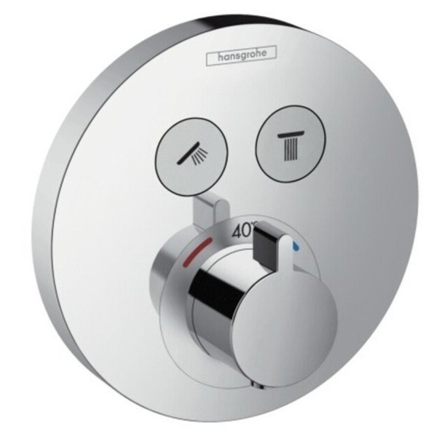 Hansgrohe ShowerSelect Inbouwmengkraan rond met 2 douchefuncties chroom inclusief iBox Universal inbouwdeel 0457051/0451561 afbeelding 1