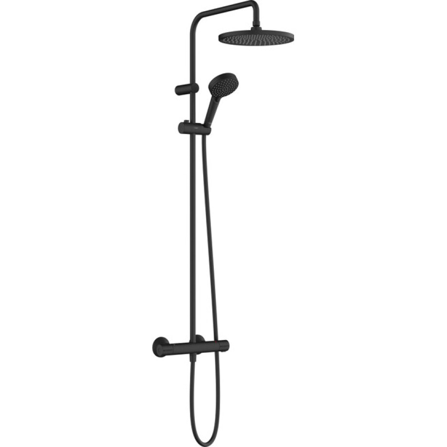 Hansgrohe Vernis 240 1jet Showerpipe met thermostaat mat zwart 26426670 Hansgrohe Vernis 240 1jet Showerpipe met thermostaat mat zwart 26426670 afbeelding 1