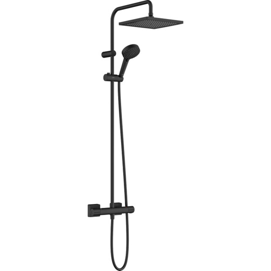 Hansgrohe Vernis 40 1jet Showerpipe met thermostaat Eco mat zwart 26429670 Hansgrohe Vernis 40 1jet Showerpipe met thermostaat Eco mat zwart 26429670 afbeelding 1
